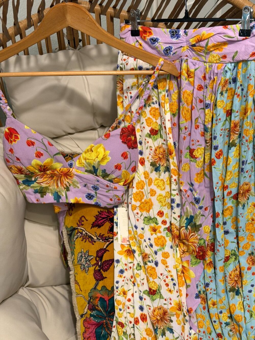 Agua Bendita Kayle Floral Crop Top & Bouk Asymmetrical Skirt Set L - Picture 15 of 16